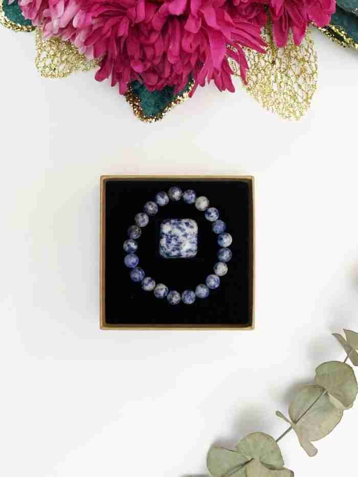 Kit de pulsera y mineral sodalita