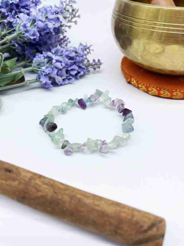 Pulsera chip fluorita