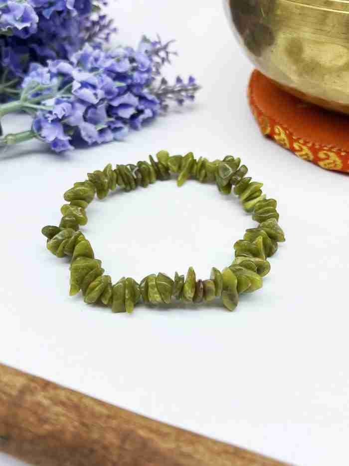 Pulsera chip jade verde
