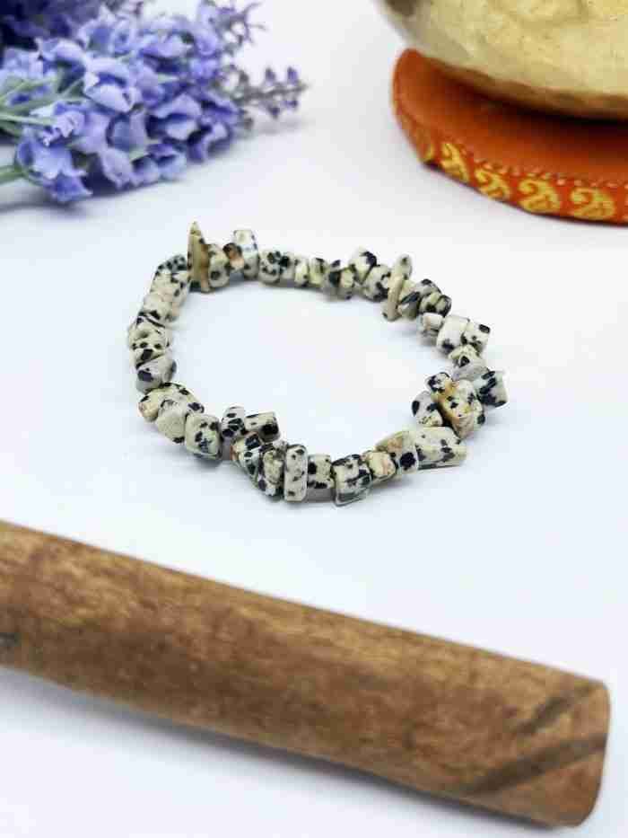 Pulsera chip jaspe dalmata