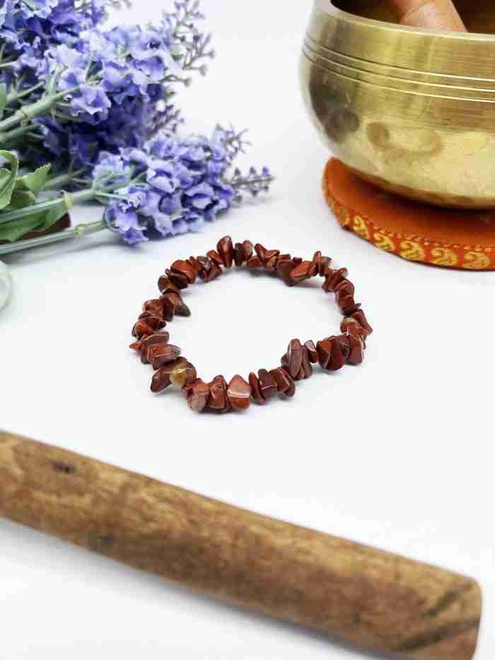 Pulsera chip jaspe rojo