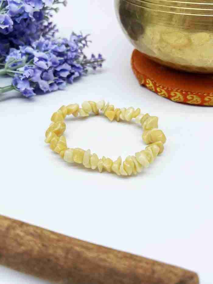 Pulsera chip jaspe amarillo