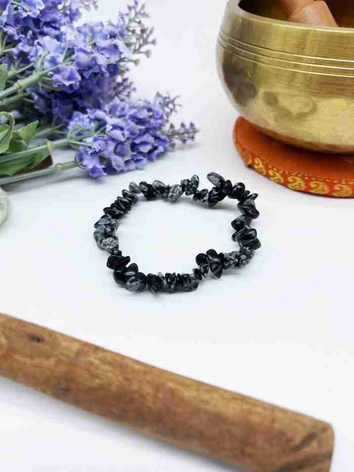 Pulsera chip obsidiana nevada